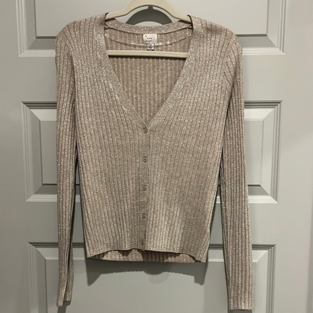 A New Day Women's Ribbed Cardigan with Sparkle shimmer - Picture 1 of 5